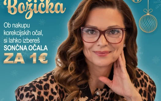 Optocenter | Optika Minus 50 - Božična akcija: Sončna očala za 1 € ob nakupu kakršnih koli korekcijskih očal – akcija sončna očala za 1 euro 